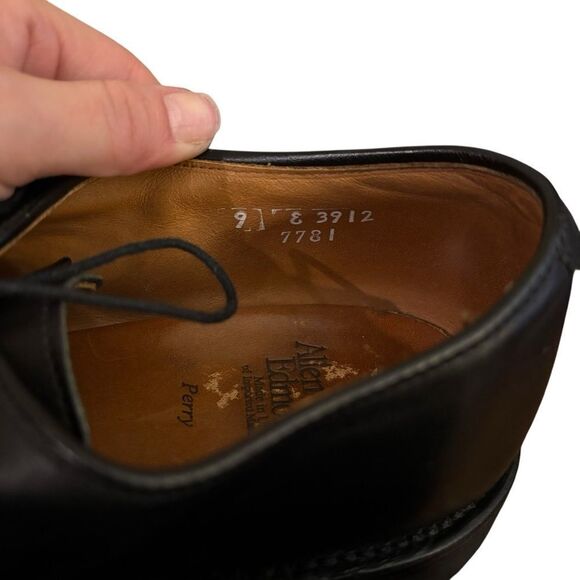 Allen Edmonds Perry Black Leather Men's Event Classic Shoes Size 9 - Picture 8 of 10